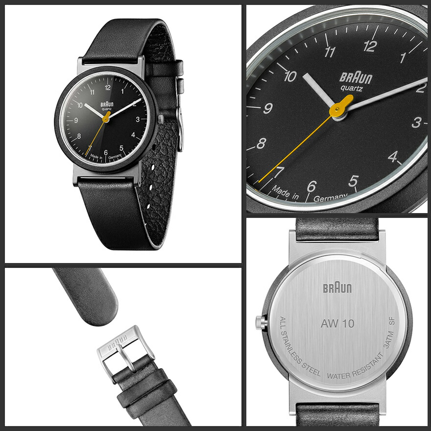 【希少】Braun AW22 ドイツ製 メンズウォッチ ブラウン|Braun 時計/AW22/ブラック×ブラックレザーベルト - 腕時計の