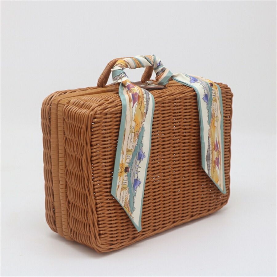 楽天市場】収納かご 藤編み バスケット PPラタン かごかごバッグ 4