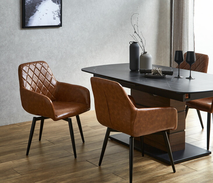 楽天市場】回転式 ダイニングチェア 同色 2脚セット 回転 肘付き