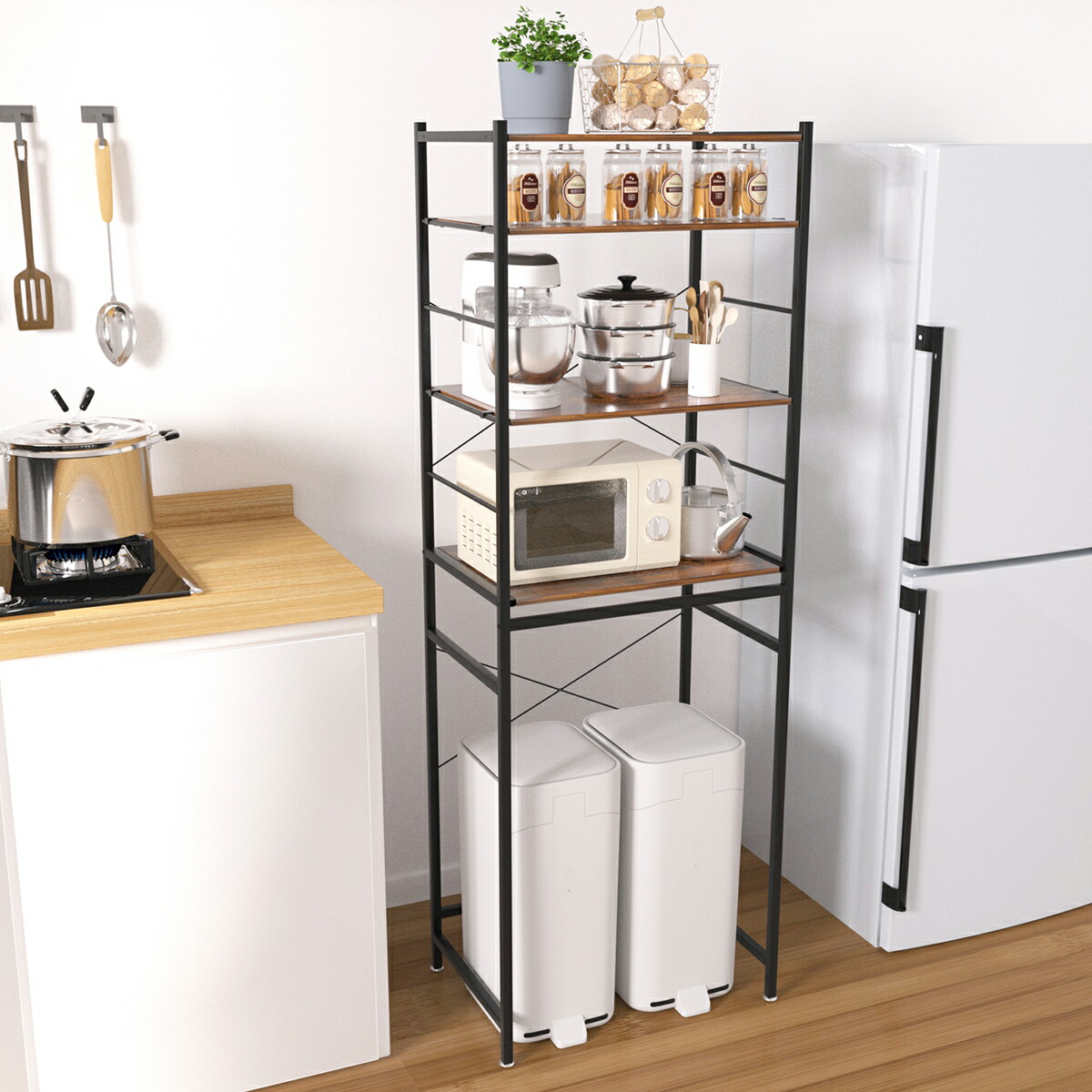 楽天市場】【SS半額⇒P2倍+最大300円OFF】レンジ台 ゴミ箱上 収納 幅