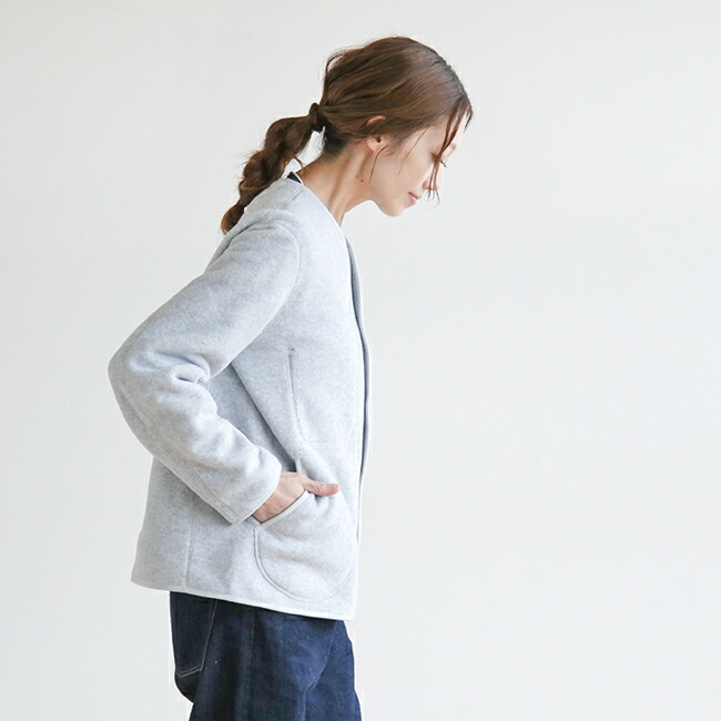 ◇[JD-8911] DANTON(ダントン) フリース ノーカラージャケット