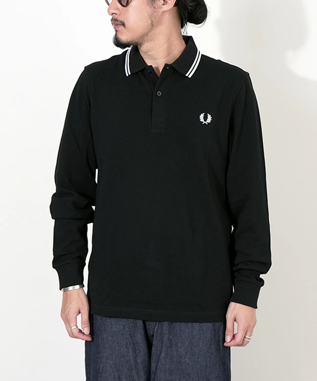M3636]FRED PERRY(フレッドペリー) LS TWIN TIPPED SHIRT ポロシャツ