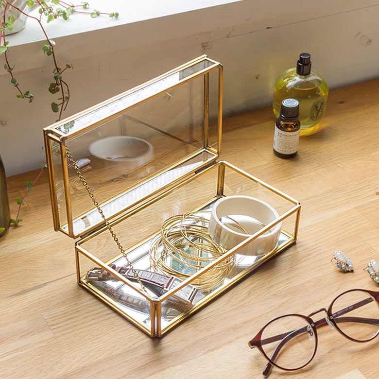 楽天市場】【SALE期間限定10%OFF】 ガラスと真鍮 ストッパー付き 収納