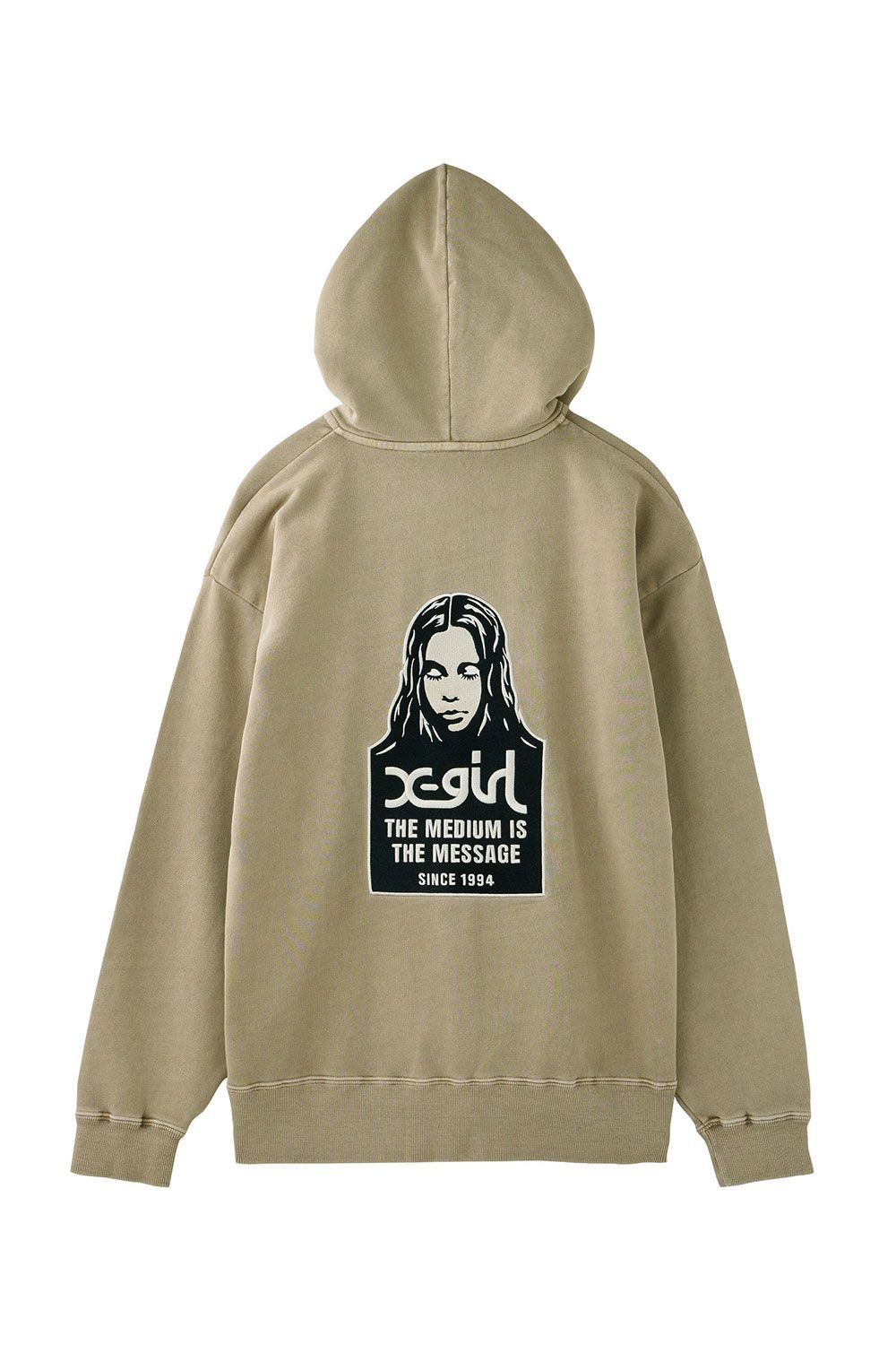 X-girl - MESSAGE AND FACE FADED ZIP UP SWEAT HOODIE / ブラック | Tempt