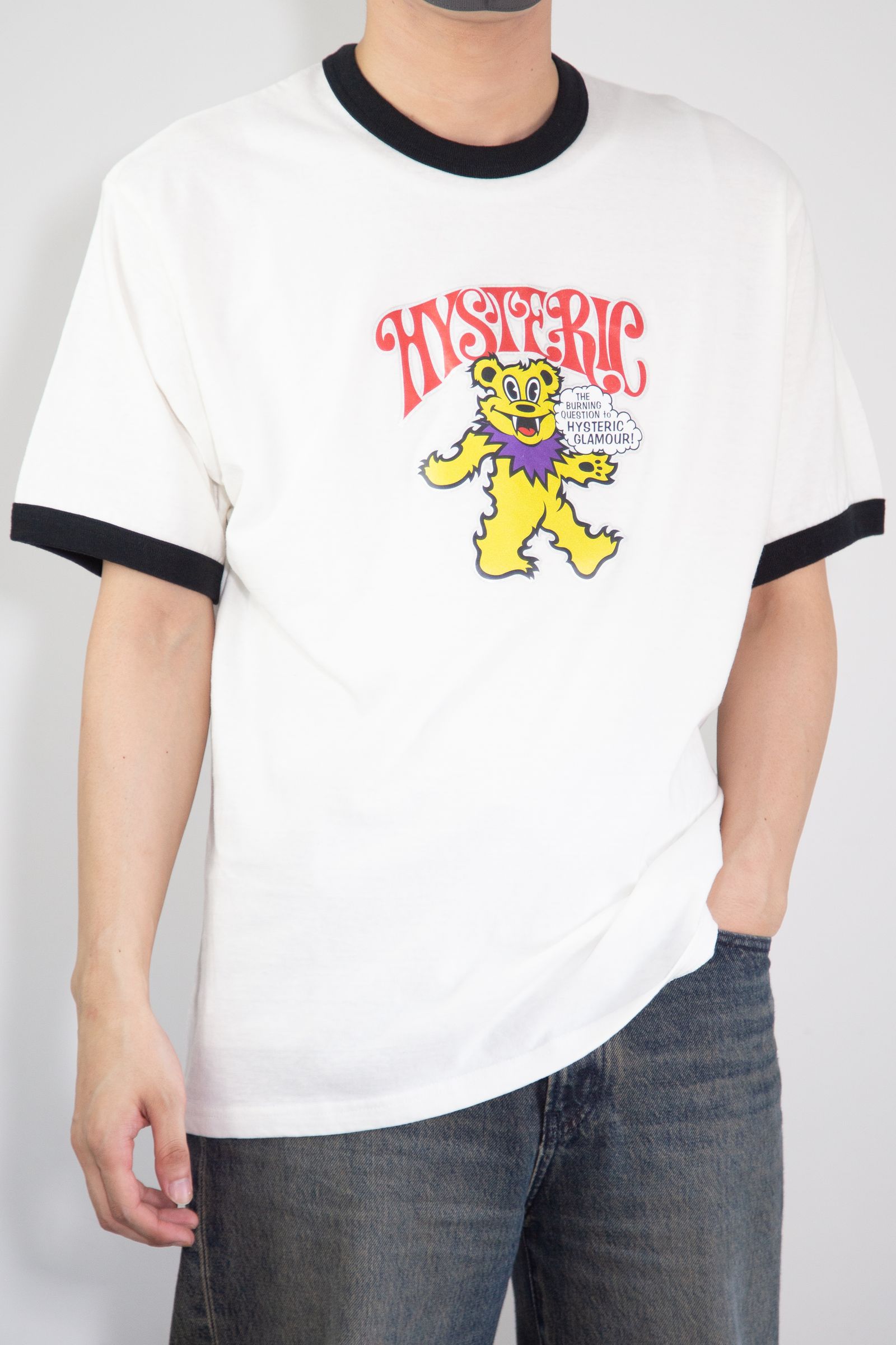 HYSTERIC GLAMOUR - FIRE BEAR GLITTER Tシャツ / ブラック | Tempt