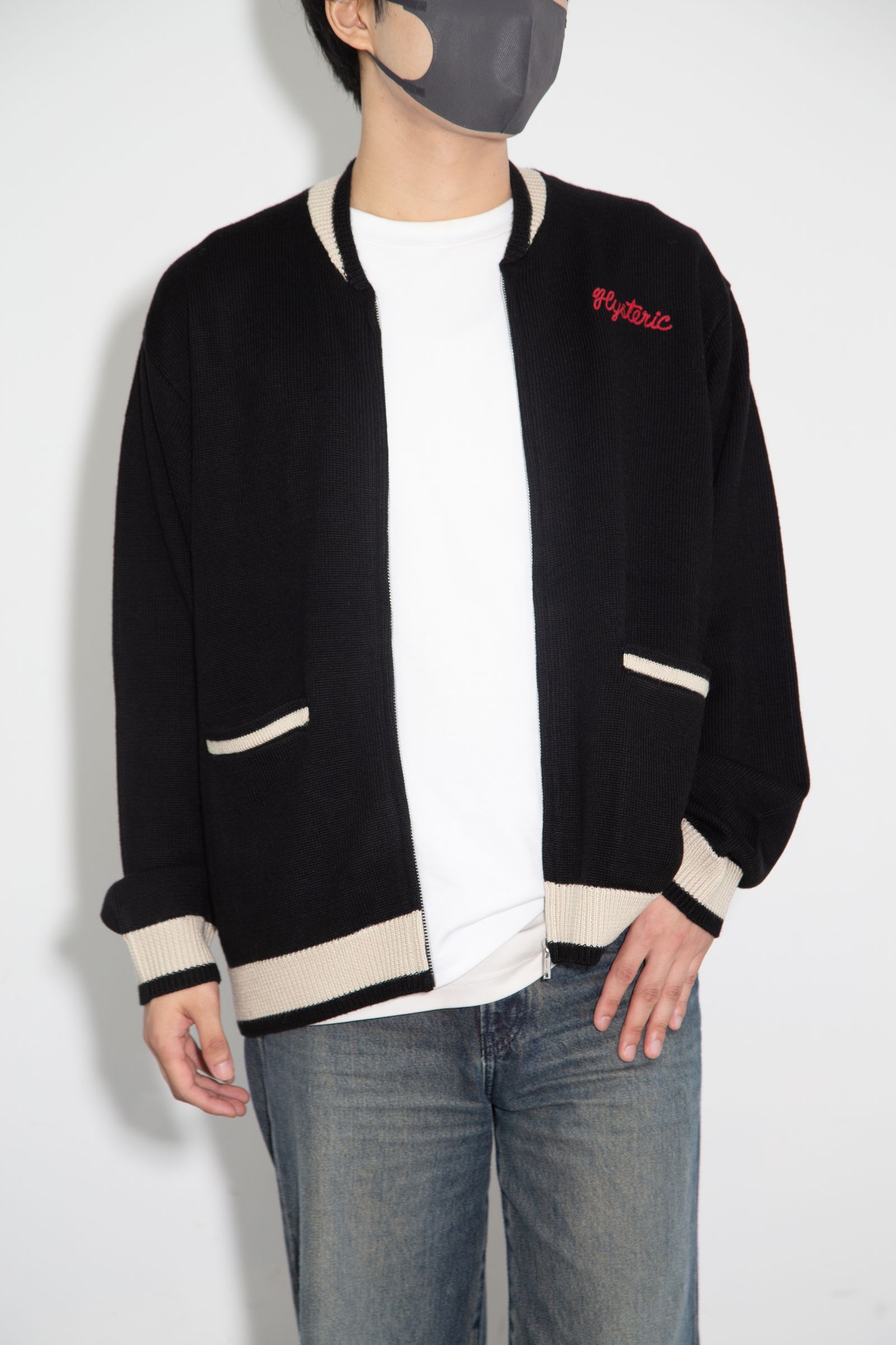 HYSTERIC GLAMOUR - BORED MICHIGAN刺繍 ジャンパー / ブラック | Tempt