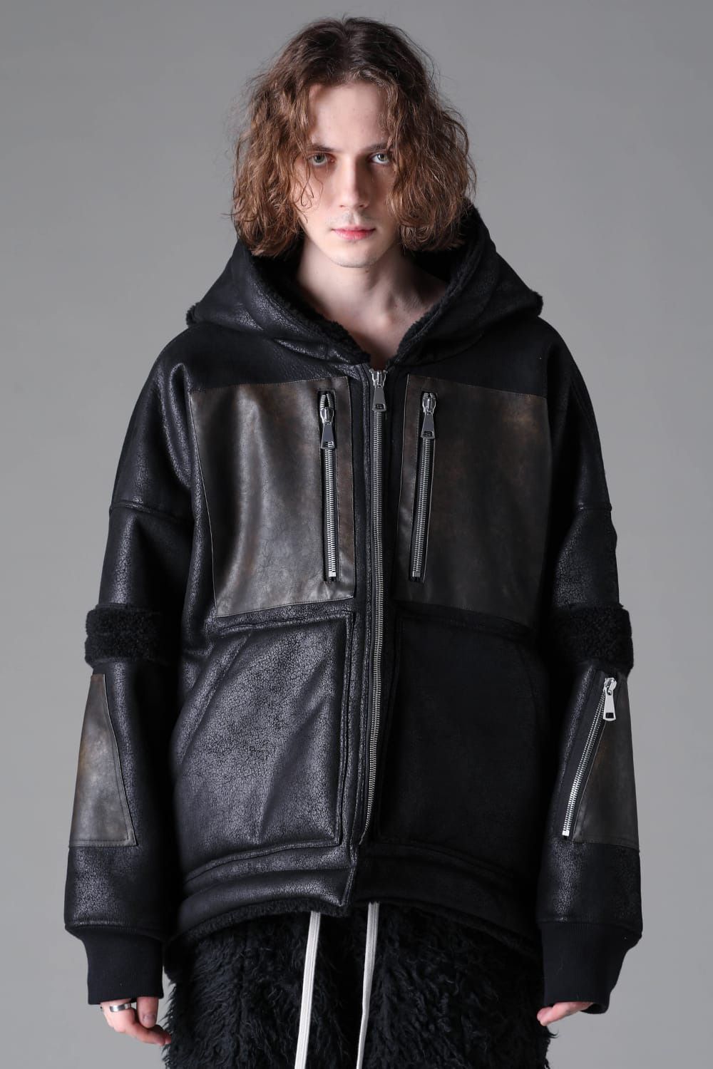 A.F ARTEFACT - Faux Shearling Hoodie Blouson | Tempt