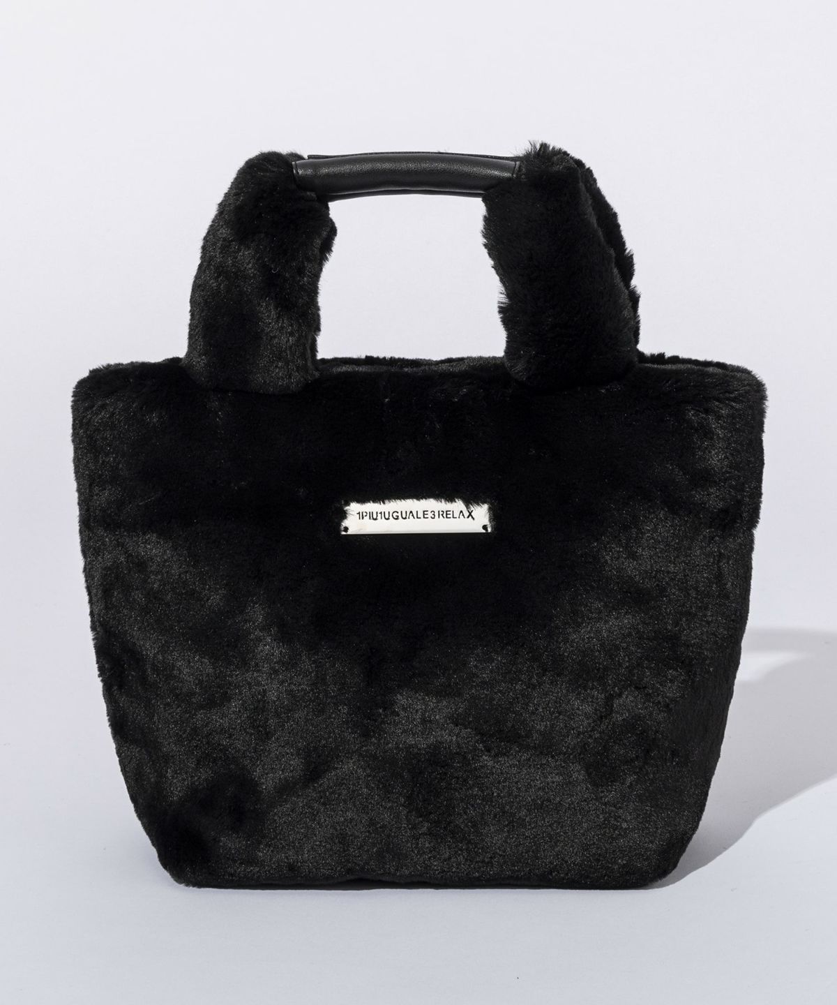 1PIU1UGUALE3 RELAX - シルバーロゴプレートファーミニトートバッグ