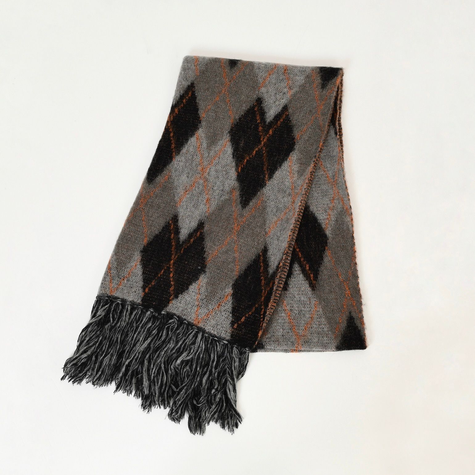 LAD MUSICIAN - 【残り一点】M/Shaggy Argyle Knit Muffler | ACRMTSM