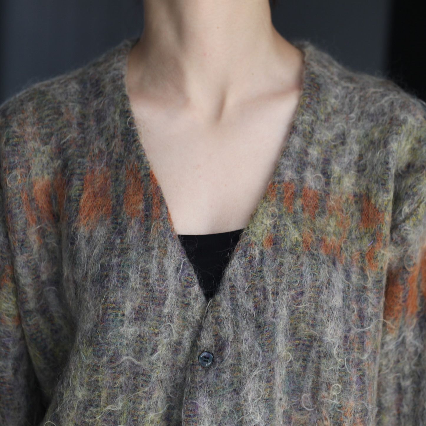 YOKE - 【残りわずか】Tree Jaquard Mohair Buttoned Cardigan