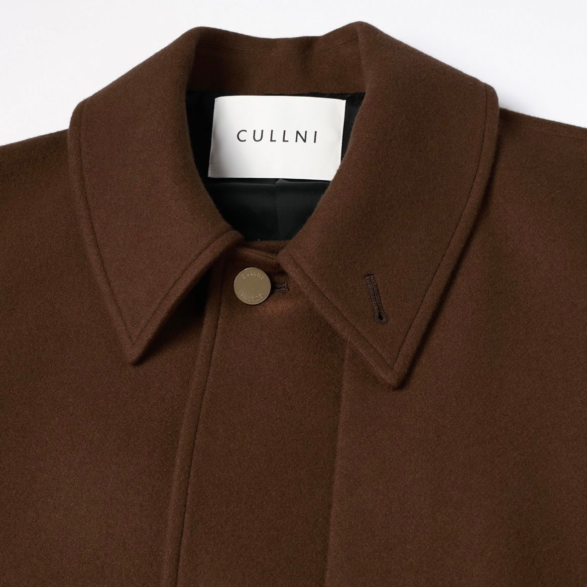 CULLNI - 【残り一点】Lamb Wool Melton Layered Long Coat | ACRMTSM