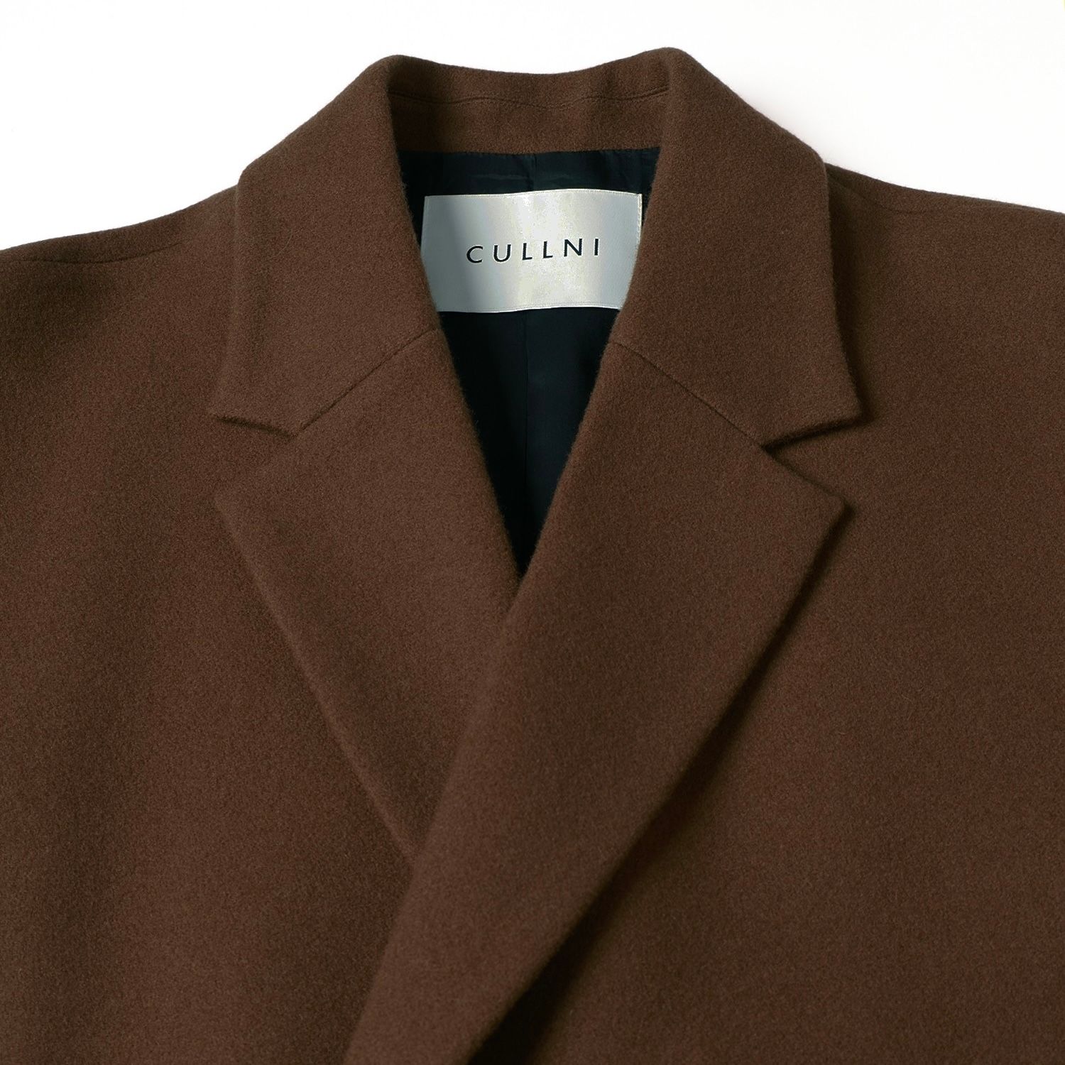 CULLNI - 【残り一点】Lamb Wool Melton Tie Locken Long Chester Coat