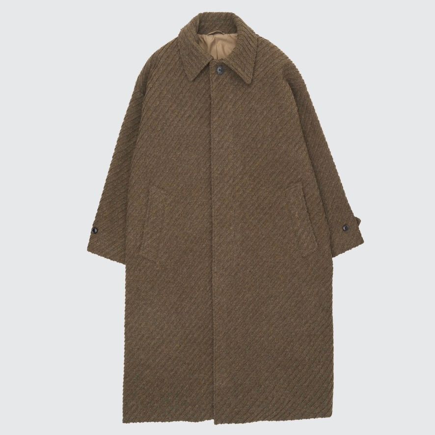 YOKE - 【残り一点】Herringbone Bonding Tweed Big Balmacaan Coat