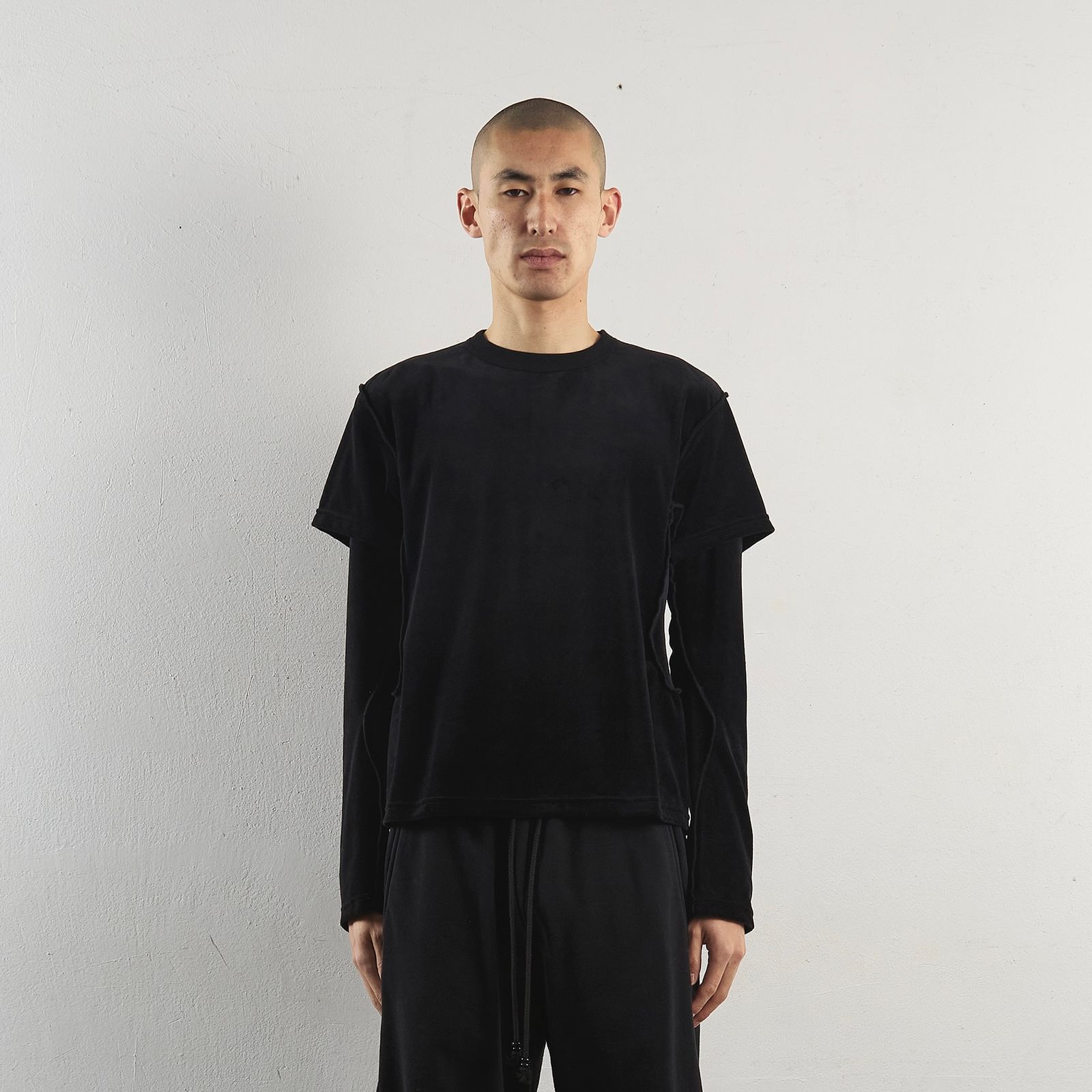 NVRFRGT - 【残り一点】Velour Double Layer Long Sleeve T-shirt