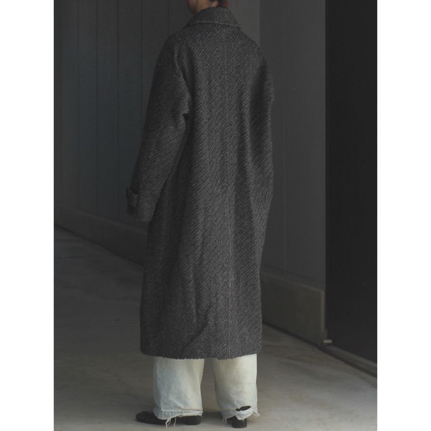 YOKE - 【残り一点】Herringbone Bonding Tweed Big Balmacaan Coat