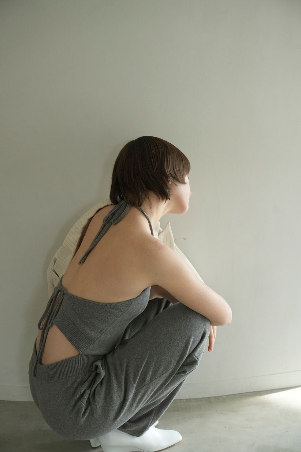 CLANE - ホルターネック ニットオールインワン - HALTER NECK KNIT ALL
