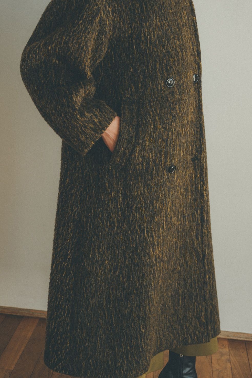 CLANE - ミックスシャギーレディコート - MIX SHAGGY LADY COAT YELLOW