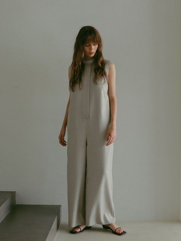 ETRE TOKYO - ノースリーブIラインオールインワン - LIGHT KHAKI