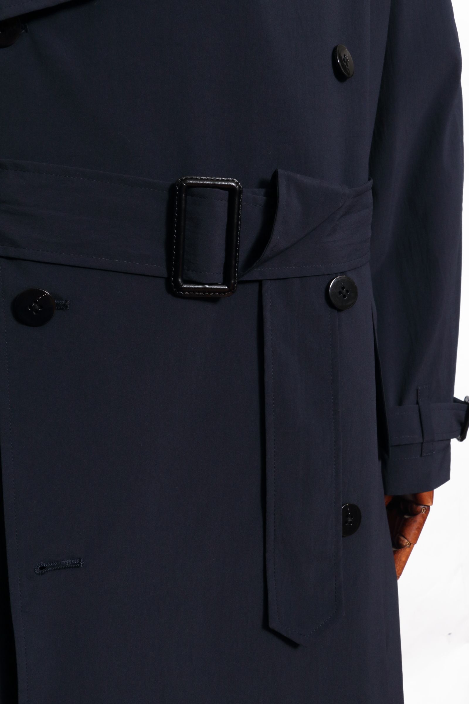 ES:S - 撥水ポリエステル タイプライター トレンチ / ネイビー | BEKKU