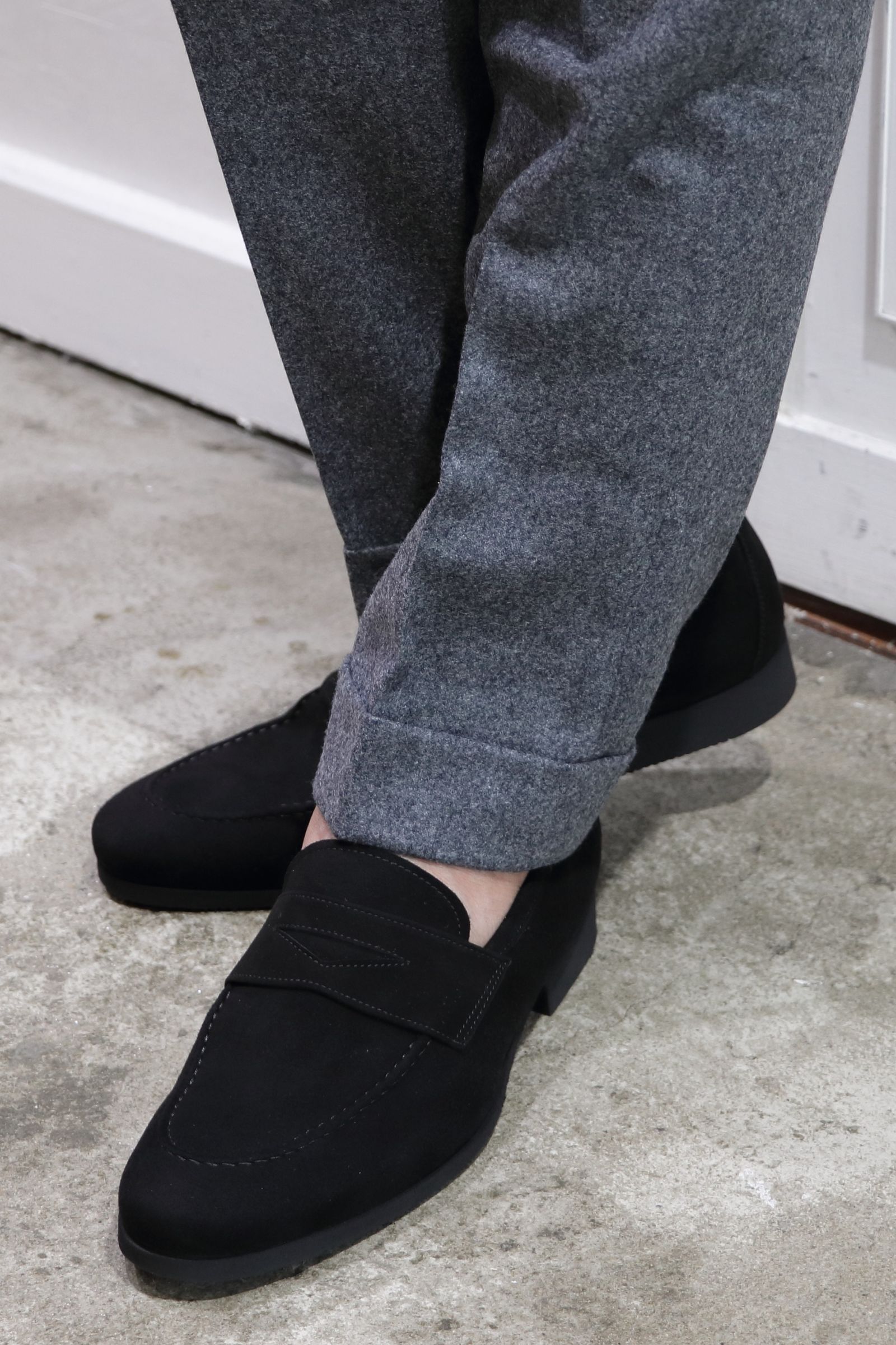 FERRANTE - 【ISEO/ラバーソール】スエード コインローファー