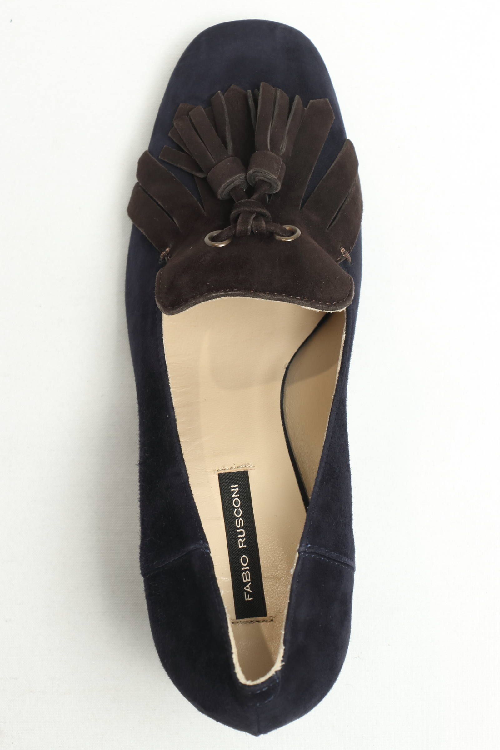 FABIO RUSCONI - ASIA142 バイカラー タッセル付き スエード レザー