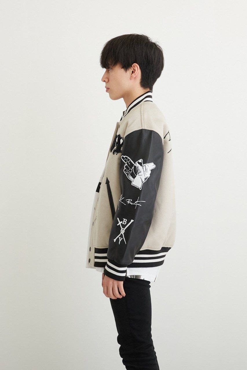 BOY LONDON - EMBROIDERY PATCH STADIUM JACKET / グレー 【BOY LONDON