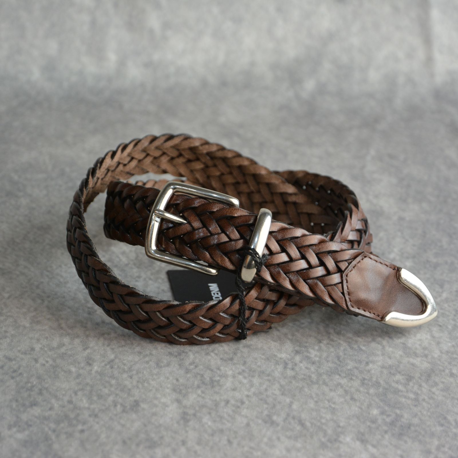 MINEDENIM - Leather Mesh Belt （DBR） レザーメッシュベルト