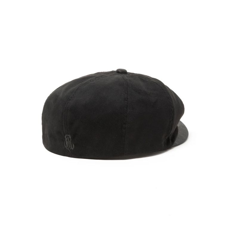 CALEE - FAUX SUEDE / COW LEATHER CAS (BLACK) / フェイクスエード