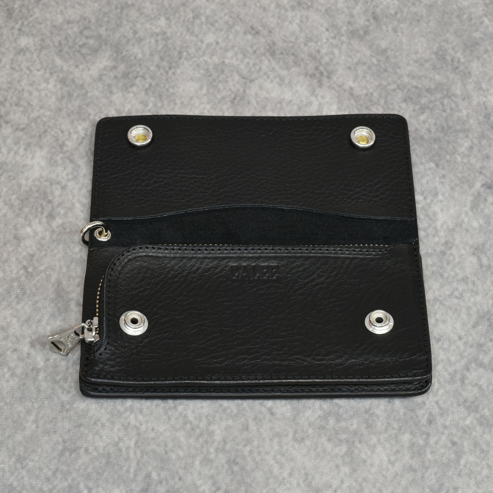 CALEE - SILVER STAR CONCHO LEATHER LONG WALLET (BLACK)｜シルバー