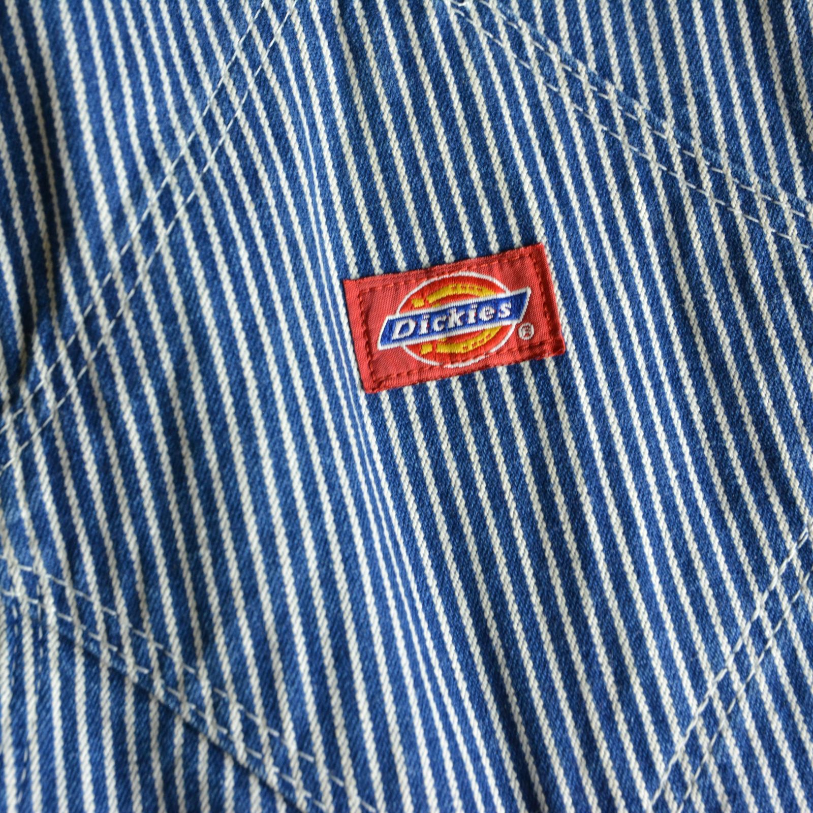 古着 90's / Dickies ディッキーズ ヒッコリー オーバーオール / 40×30