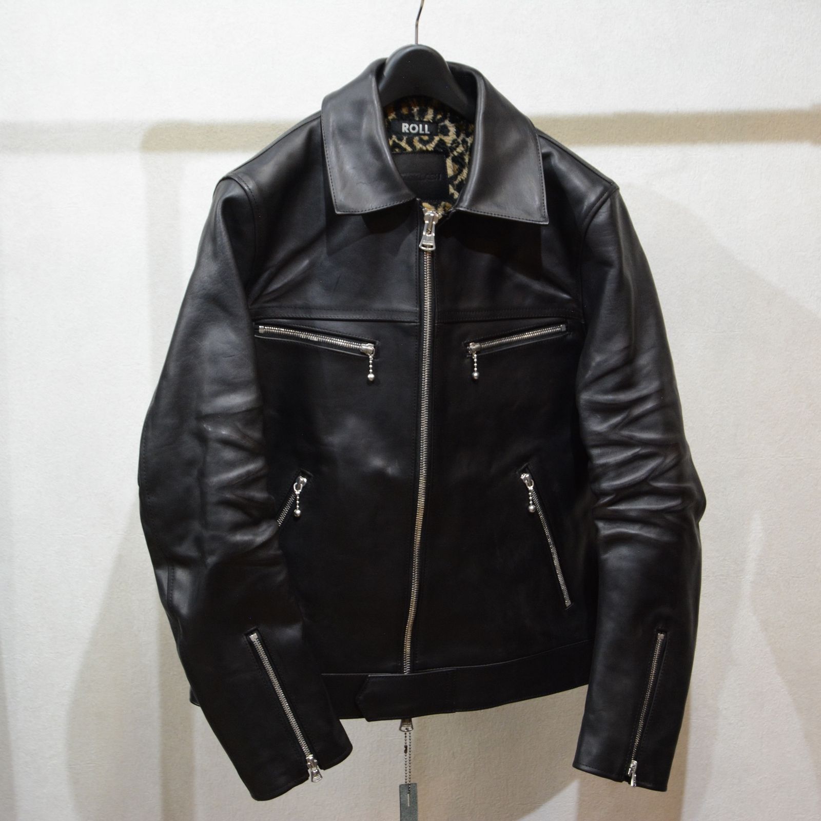 ISAMU KATAYAMA BACKLASH - × ROLL コラボ 衿付き シングルライダース