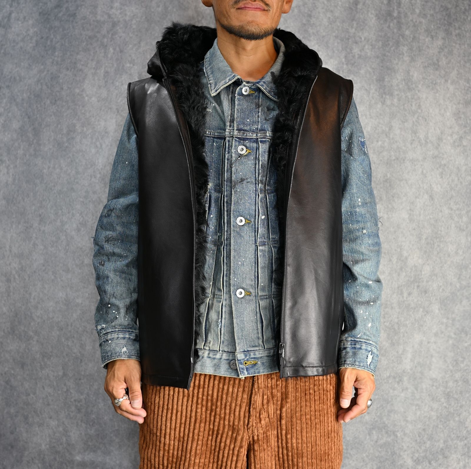 ISAMU KATAYAMA BACKLASH - カルガンラム + シープレザー フーディー