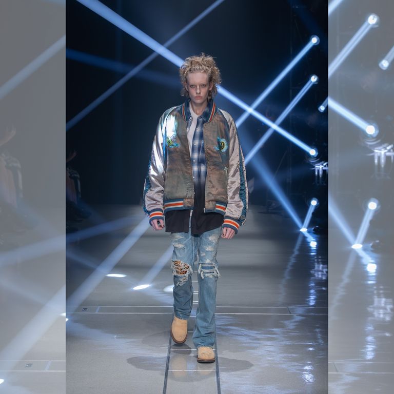 el conductorH - UPSIDEDOWN TIGER EMBROIDERED AGED SOURVENIR JKT