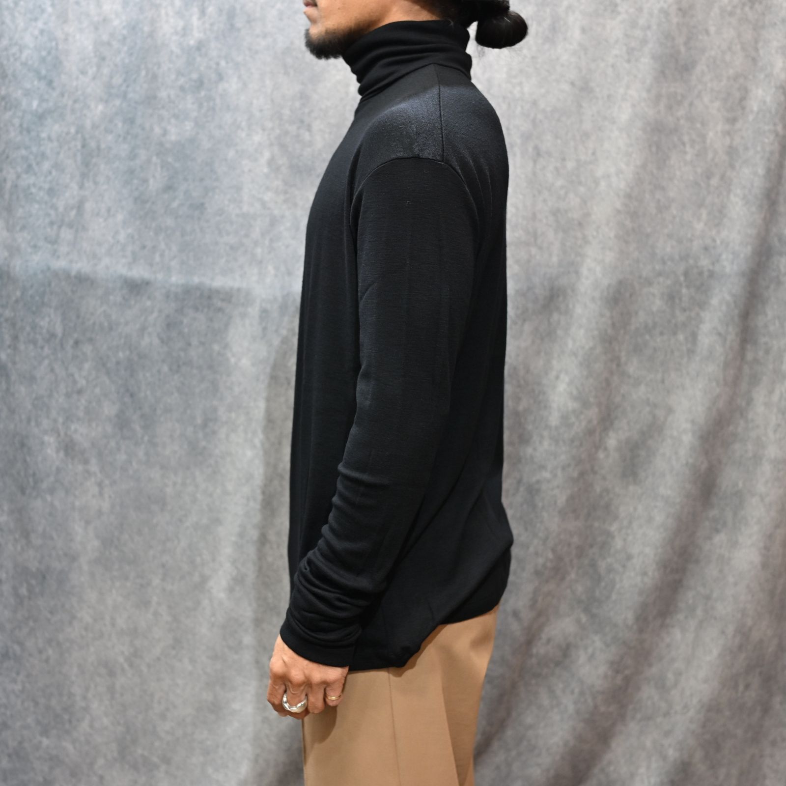 MINEDENIM - Wool Turtleneck L/S Pullover （BLK）｜ウール