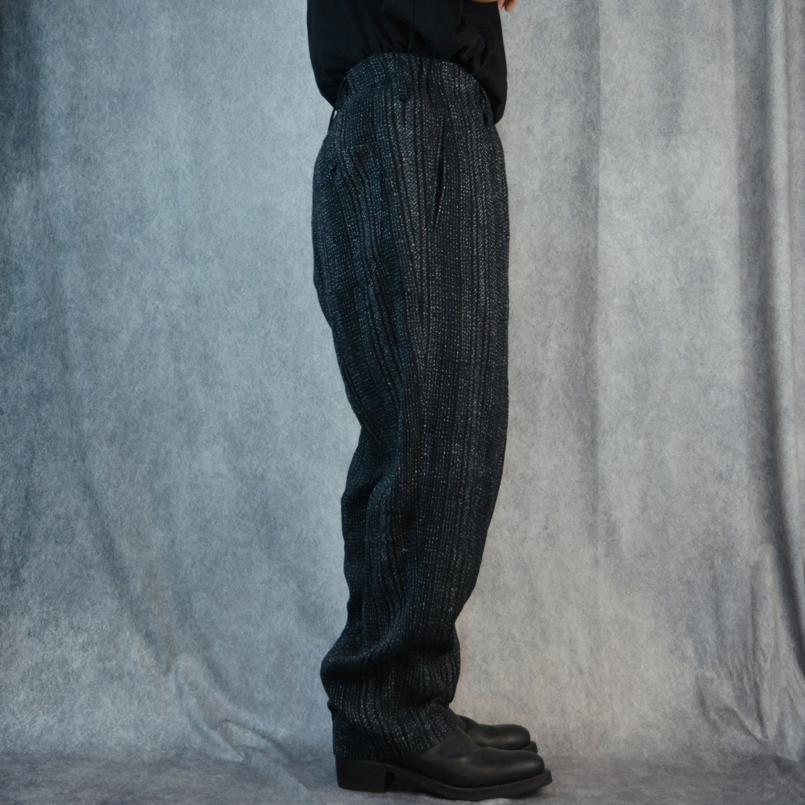 yohji yamamoto - C/L S.T B Z-STRIPE COIN POCKET WIDE PANTS (BLACK