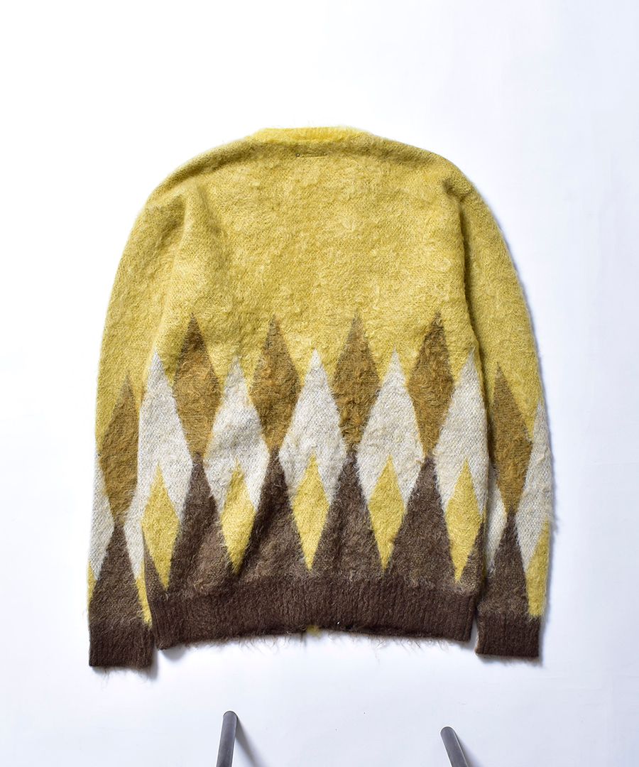 MINEDENIM - Kid Mohair Argyle Knit Long Cardigan | chord online store