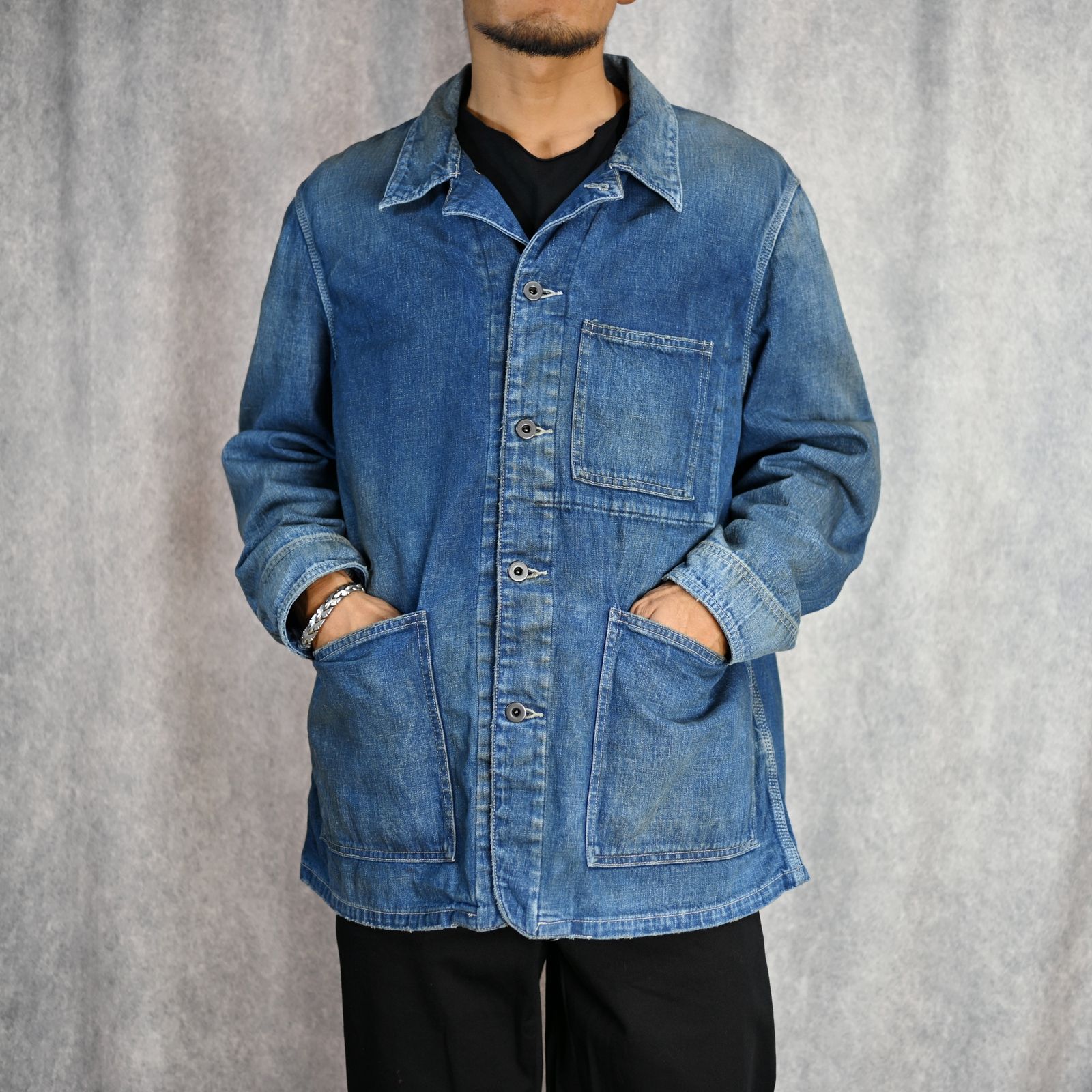 MINEDENIM - G.Nep Denim Liner Coverall JKT （USED） / グレーネップ