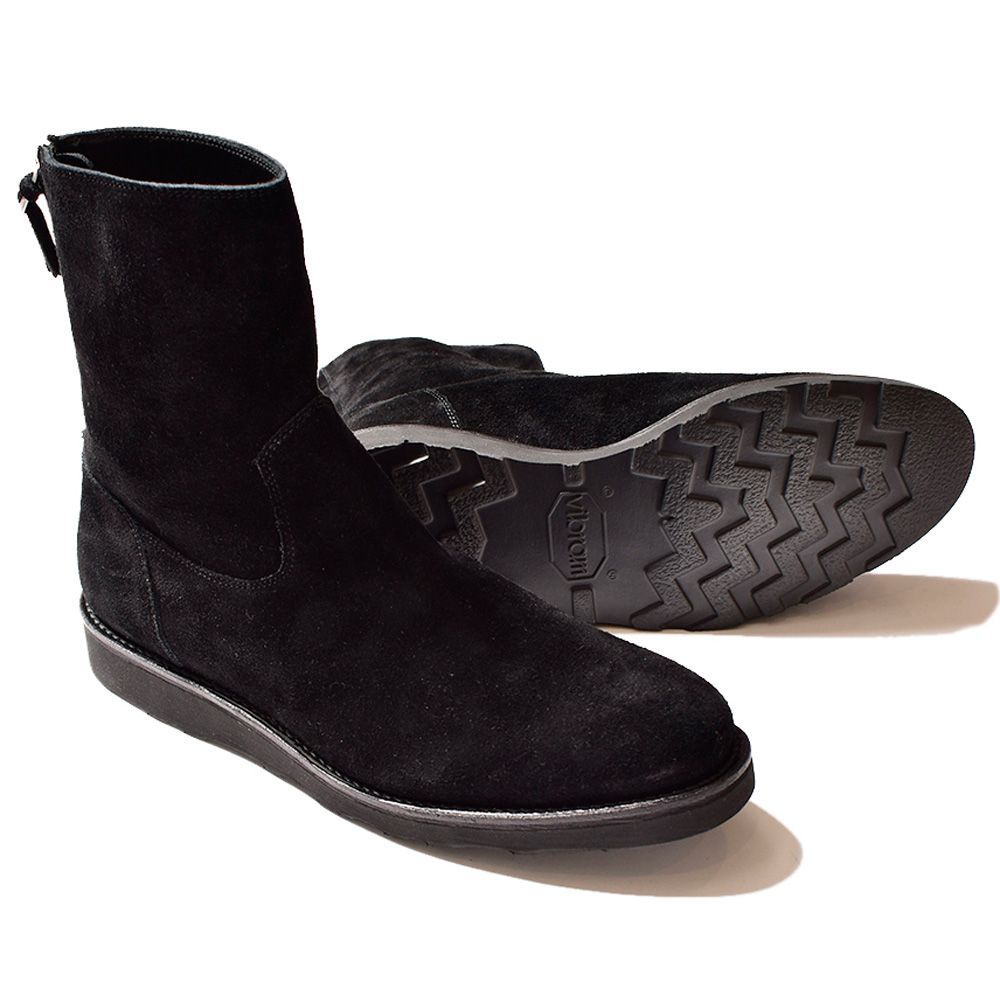 MINEDENIM - Suede Leather Back Zip Boots - BLK / MGK-003