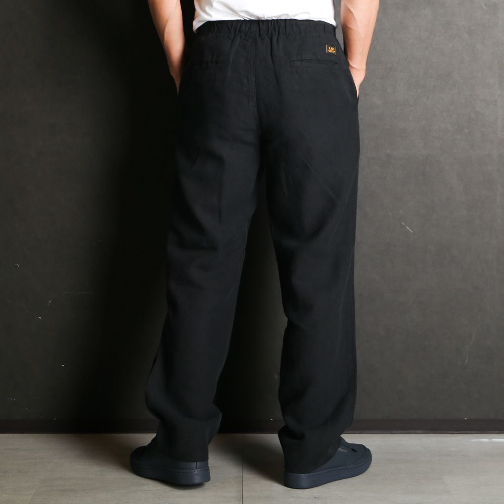 RATS - LINEN EASY PANTS - BLACK / リネン イージーパンツ / 25'RP