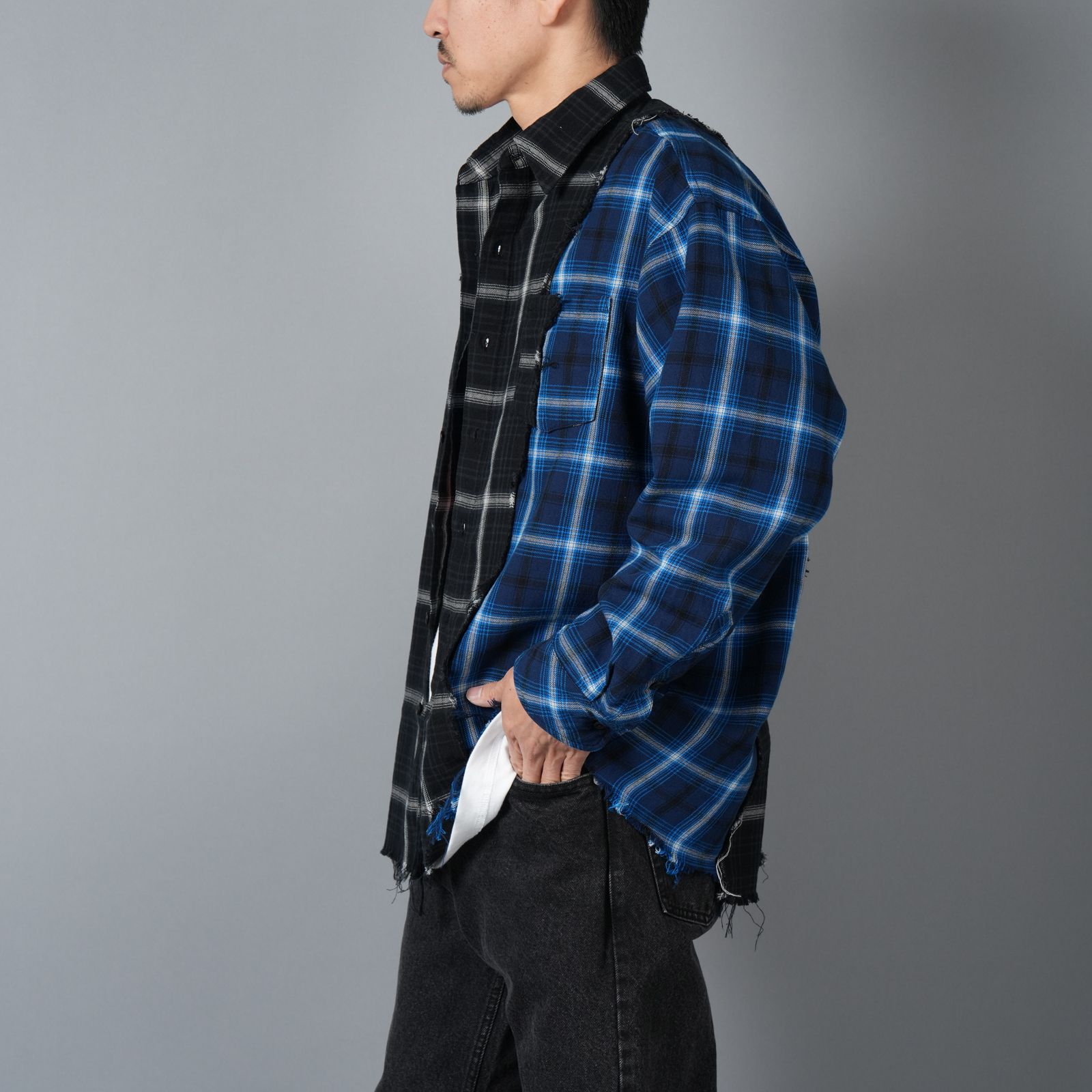 Rafu - Patchwork Shirt / パッチワークシャツ / ネルシャツ (マルチ