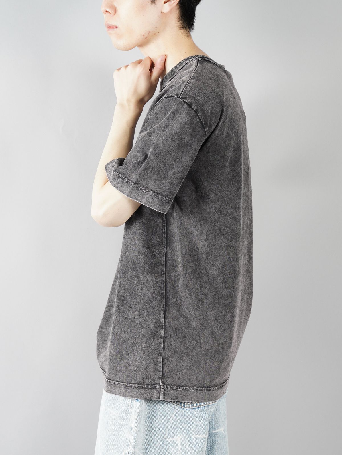 alexander wang - ACID WASHED CLASSIC SPORT SLEEVE TEE W / PUFF