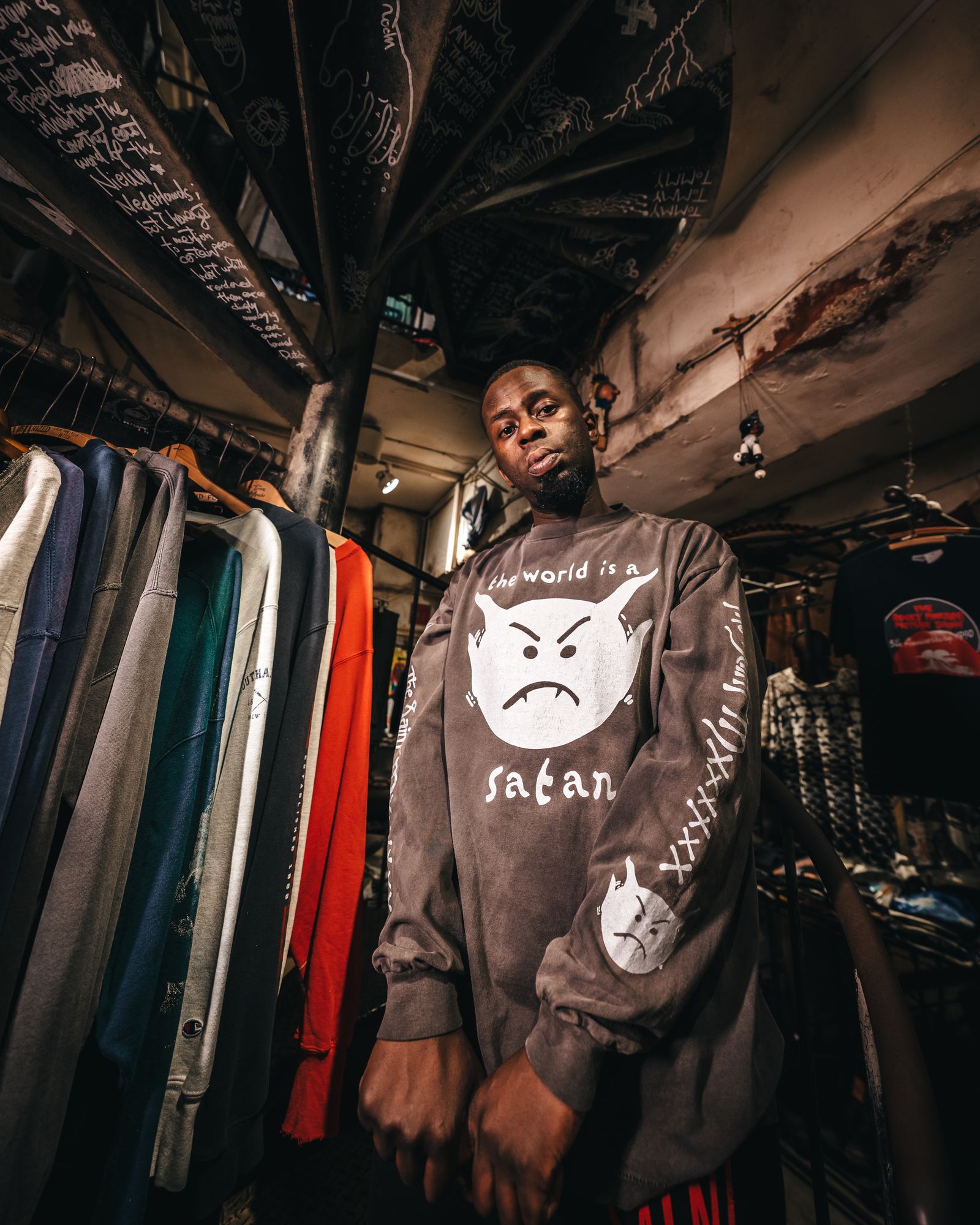 SAINT M×××××× - ラスト1点 / SM-A21-0000-025/LS TEE_SATAN / ロング