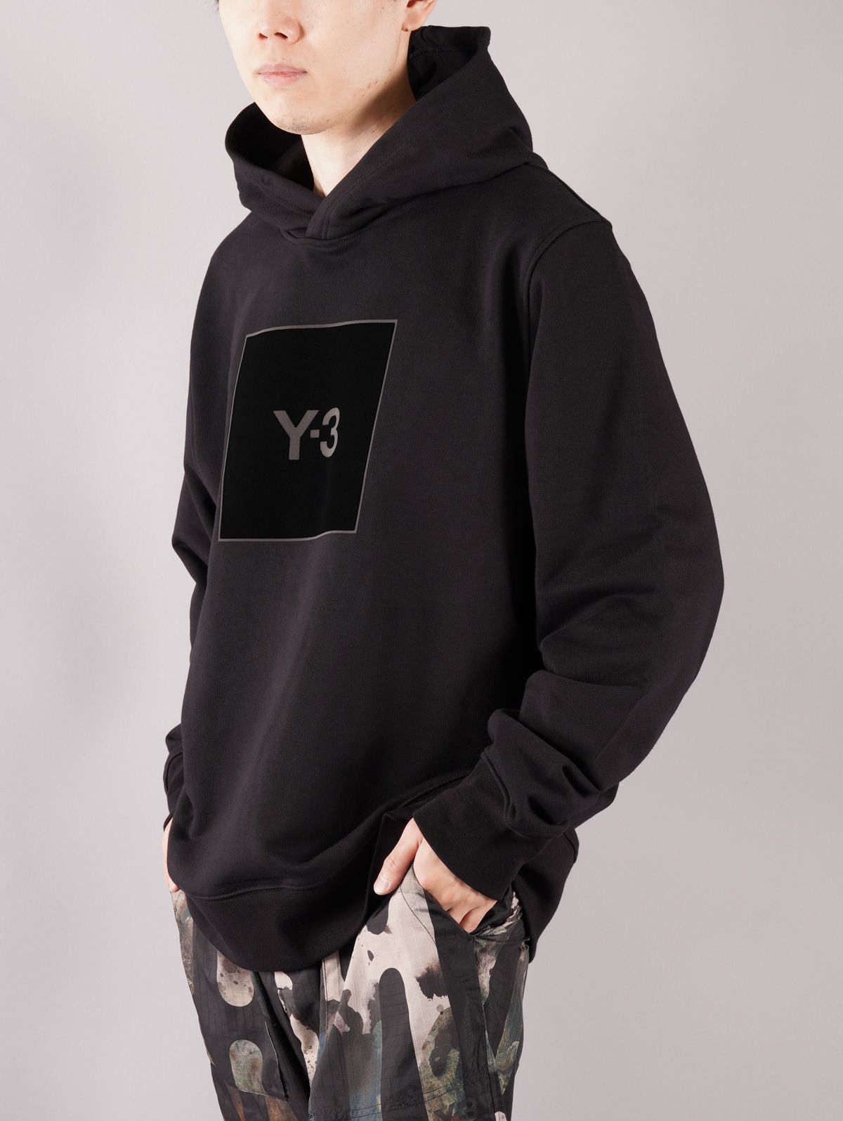 Y-3 - ラスト1点 / SQUARE LOGO HOODIE / スクエア ロゴ フーディー