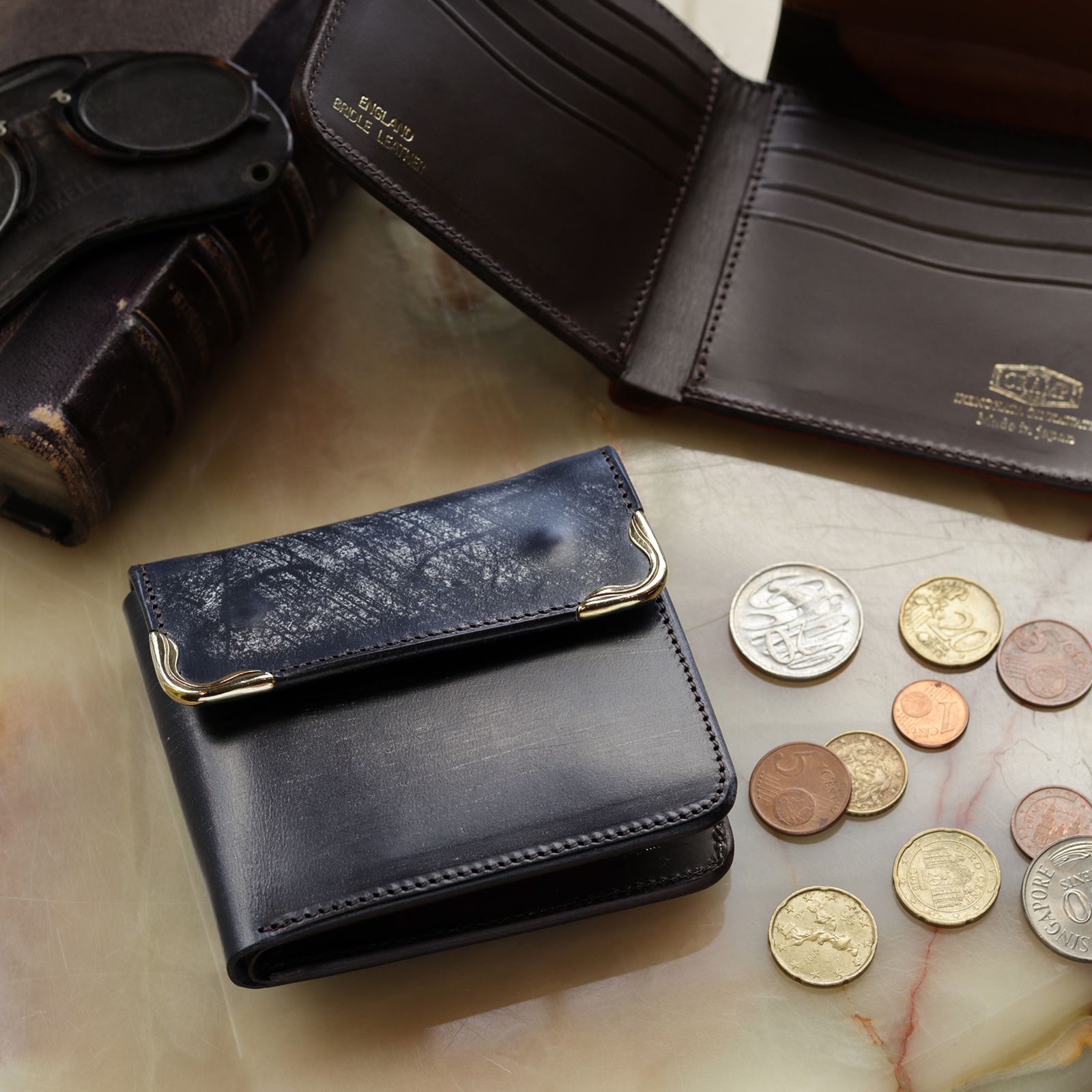 池之端銀革店 - 【Cramp】2つ折りウォレット UKブライドルレザー