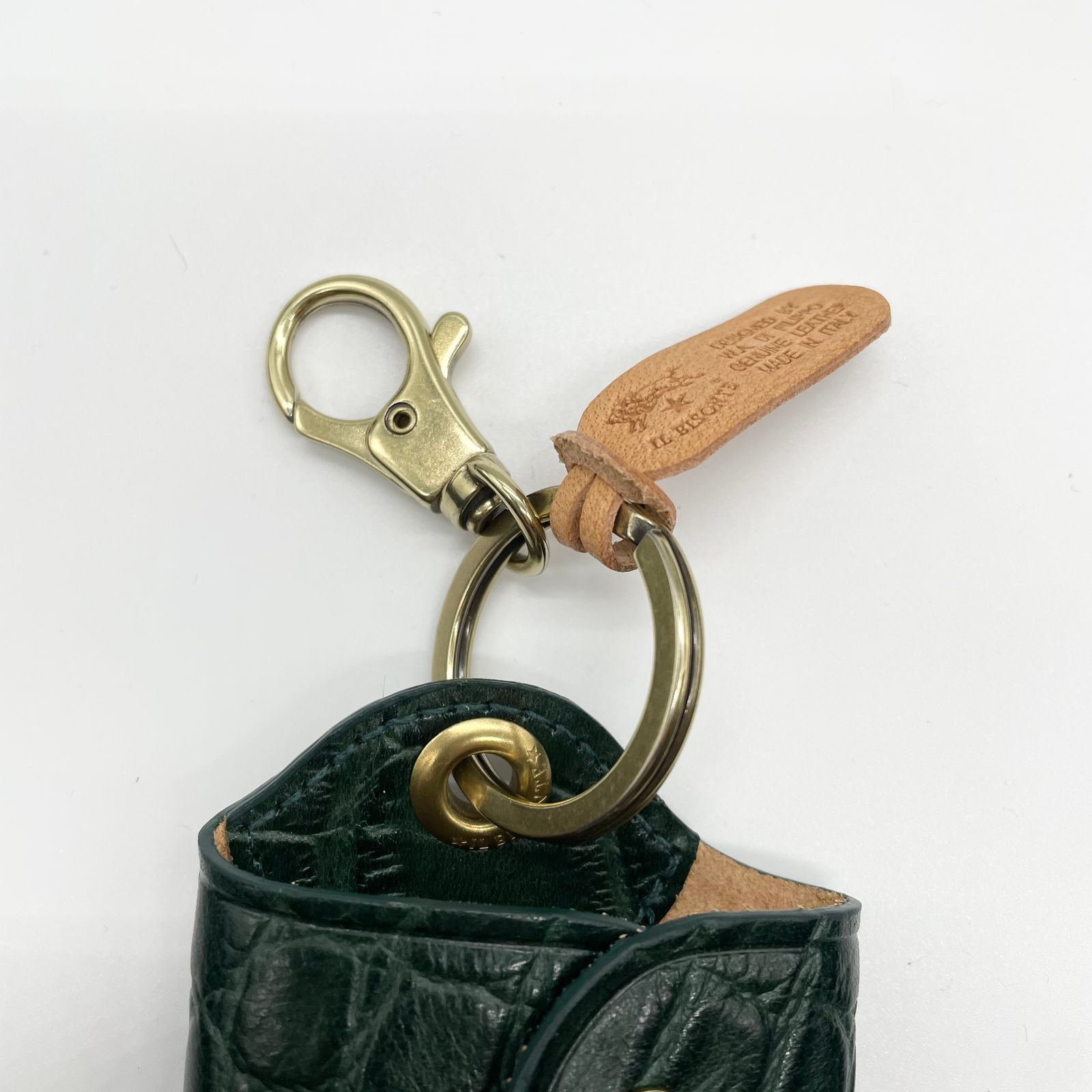 IL BISONTE - キーケース/スマートキー用/型押し/ダークグリーン