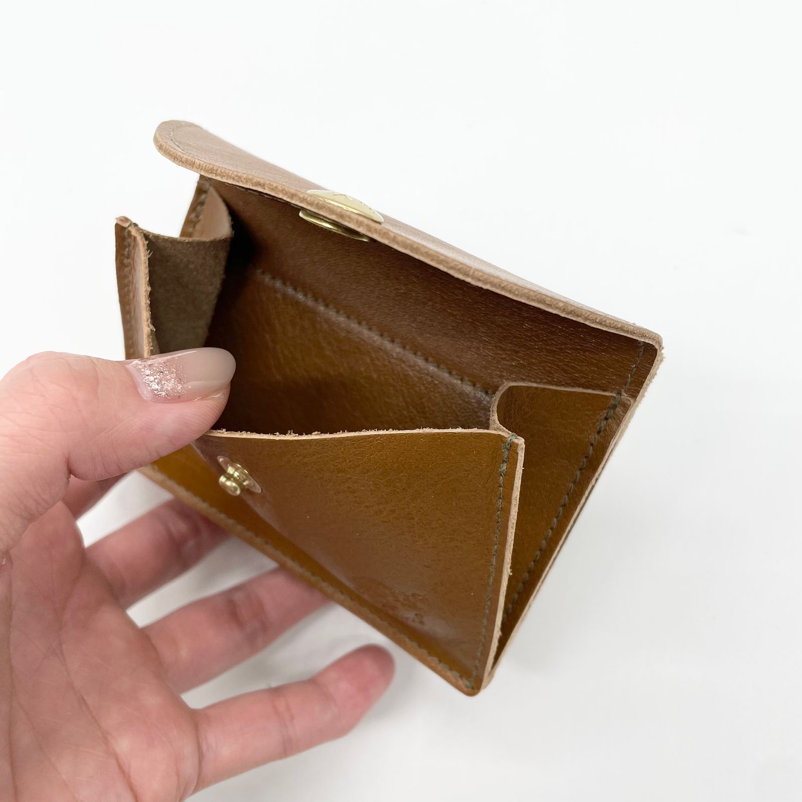 IL BISONTE - トリフォルドウォレット/三つ折り財布/オリーブ