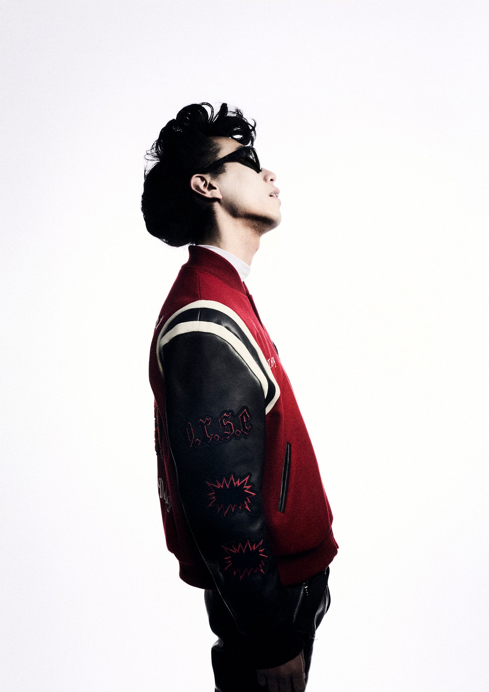 Azuma - PACHED LETTER JACKET / レタージャケット (BLACK, RED) | HAZE