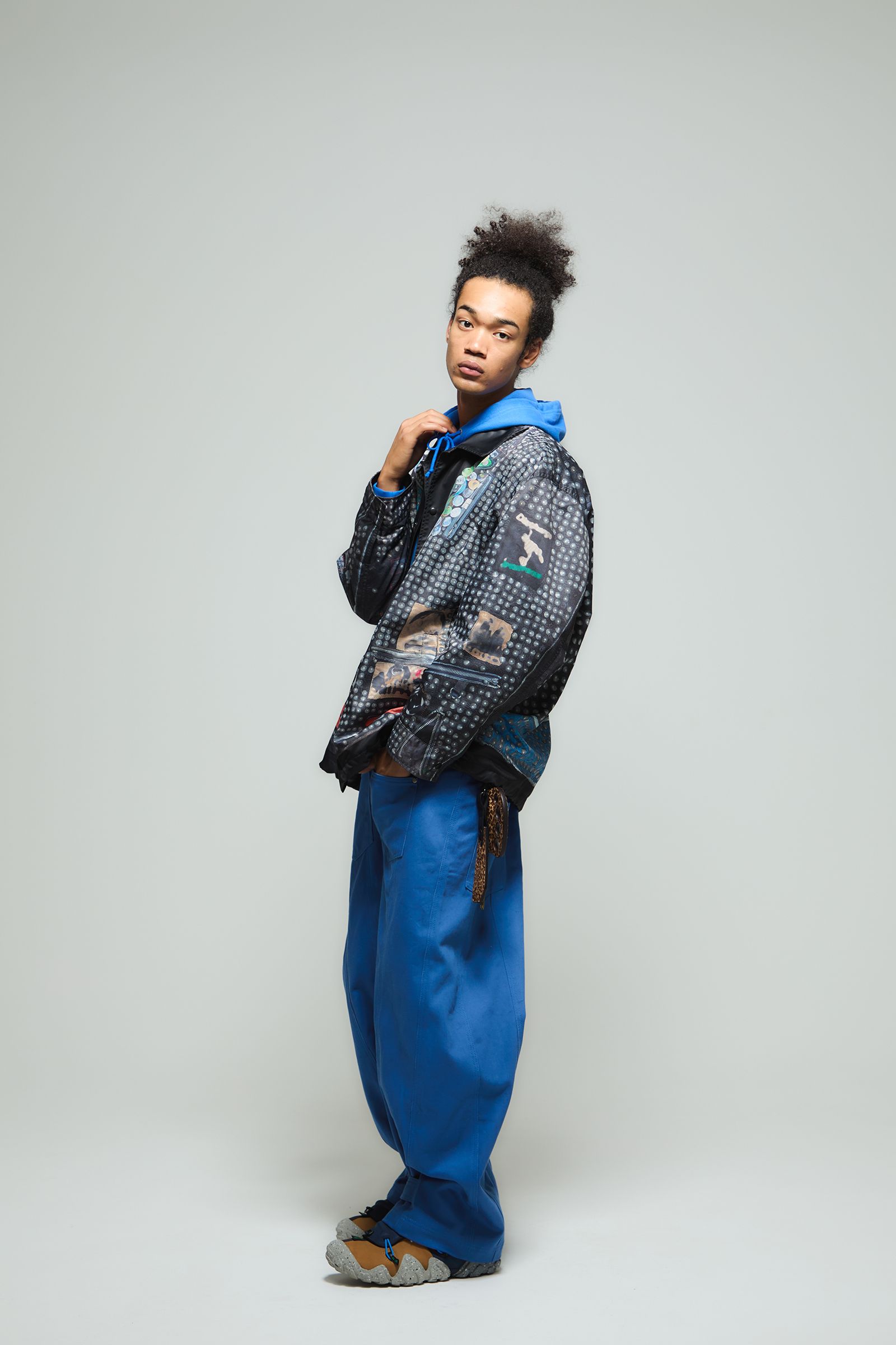 blackmeans - 945-80TJ414-1 / 鋲ジャン転写コーチジャケット (BLACK