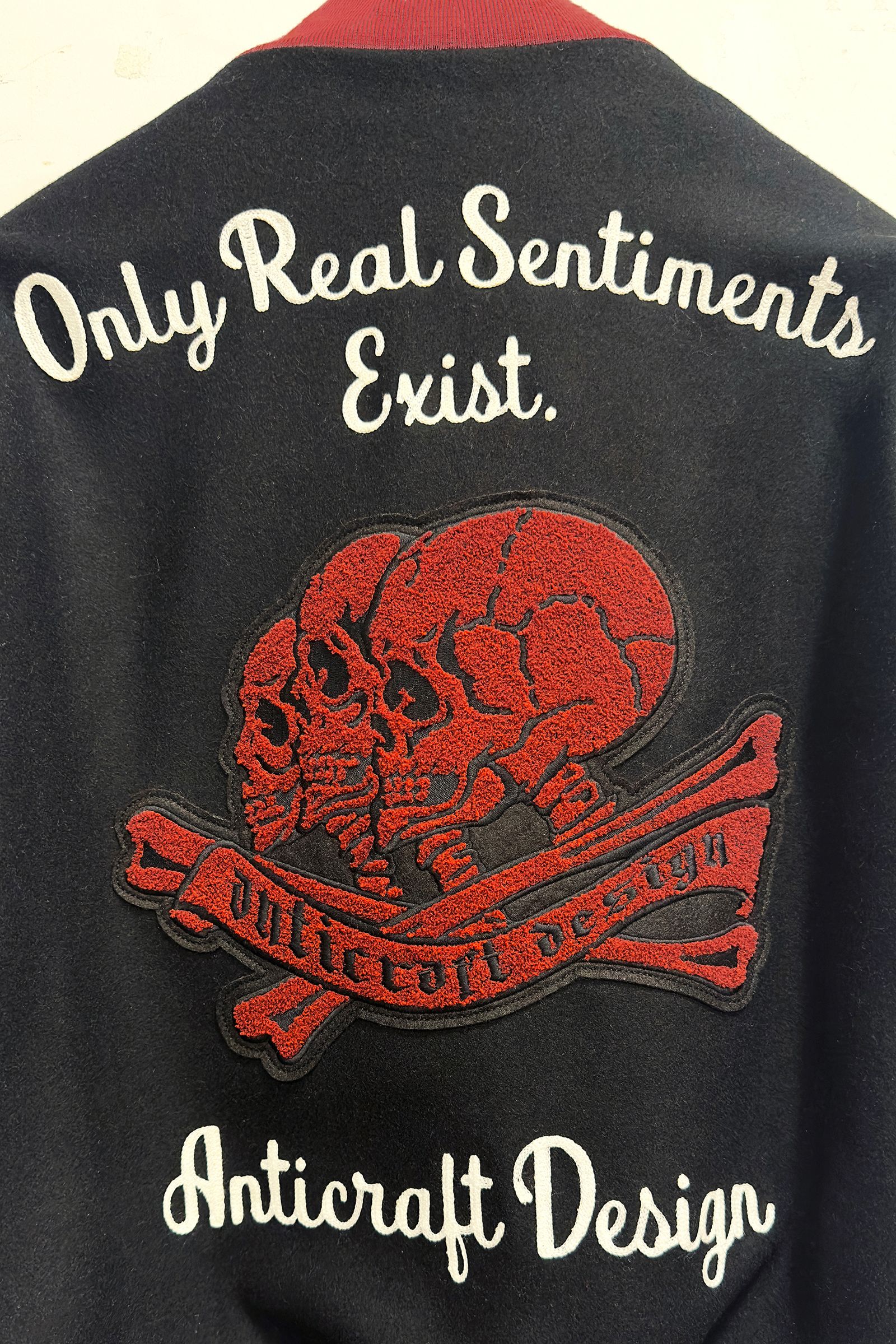 Azuma - PACHED LETTER JACKET / レタージャケット (BLACK, RED) | HAZE