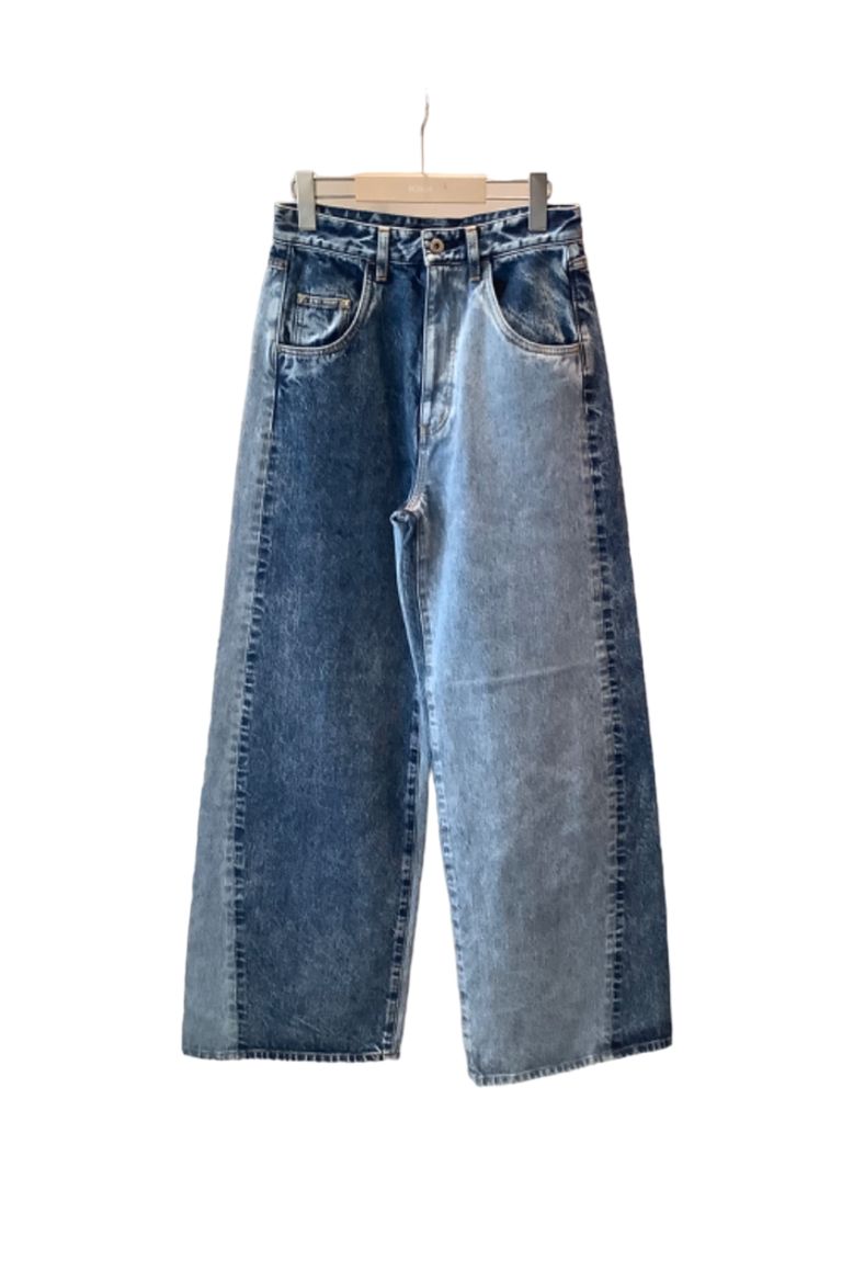 FRAY I.D - ワイドストレートデニムパンツ (ミックス) コットン / ハイ